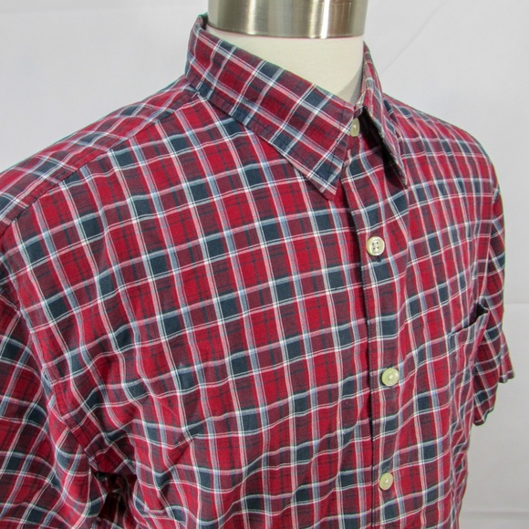 Old Navy Other - Old Navy Mens Red Plaid Camp Style Shirt Sz L